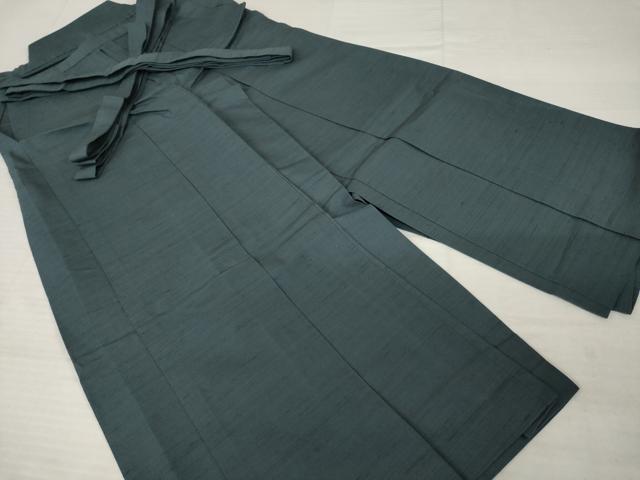 平和屋着物●男性　野袴　紬地　色無地　羊羹色　正絹　逸品　AABI4461ck