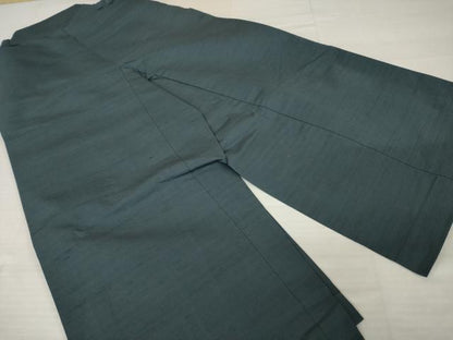 平和屋着物●男性　野袴　紬地　色無地　羊羹色　正絹　逸品　AABI4461ck