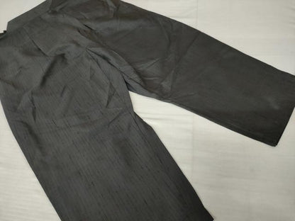平和屋着物●男性　野袴　紬地　色無地　消炭色　正絹　逸品　AABI4462ck