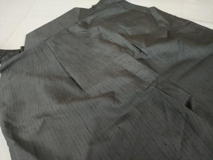 平和屋着物●男性　野袴　紬地　色無地　消炭色　正絹　逸品　AABI4462ck