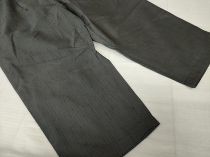 平和屋着物●男性　野袴　紬地　色無地　消炭色　正絹　逸品　AABI4462ck