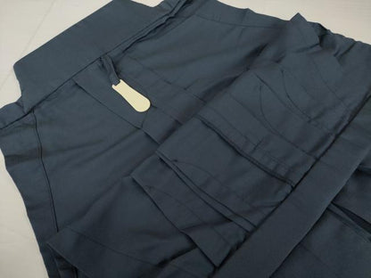 平和屋着物●男性　野袴　色無地　藍鉄色　正絹　逸品　AABI4463ck