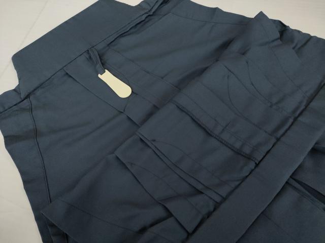 平和屋着物●男性　野袴　色無地　藍鉄色　正絹　逸品　AABI4463ck
