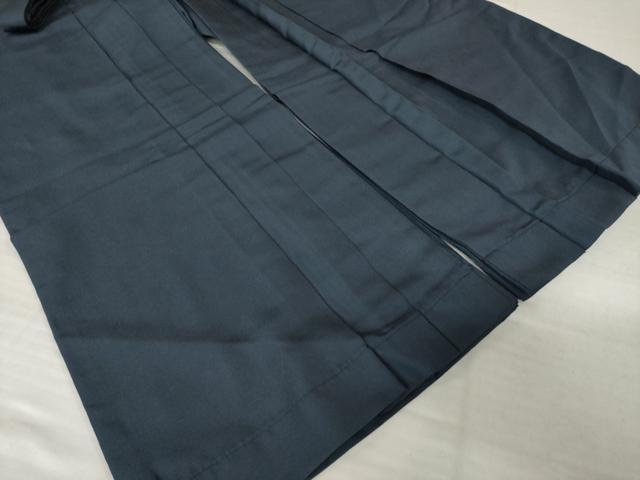 平和屋着物●男性　野袴　色無地　藍鉄色　正絹　逸品　AABI4463ck