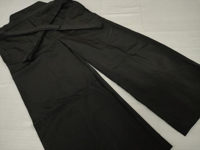 平和屋着物●男性　野袴　色無地　黒色　正絹　逸品　AABI4464ck