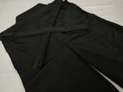 平和屋着物●男性　野袴　色無地　黒色　正絹　逸品　AABI4464ck