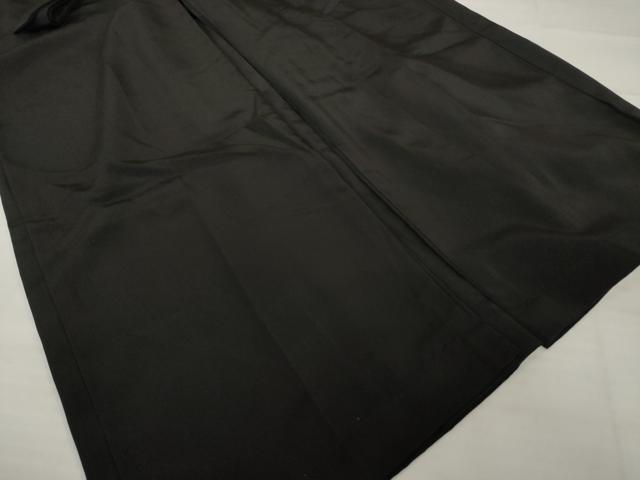 平和屋着物●男性　野袴　色無地　黒色　正絹　逸品　AABI4464ck