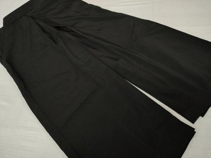 平和屋着物●男性　野袴　色無地　黒色　正絹　逸品　AABI4464ck