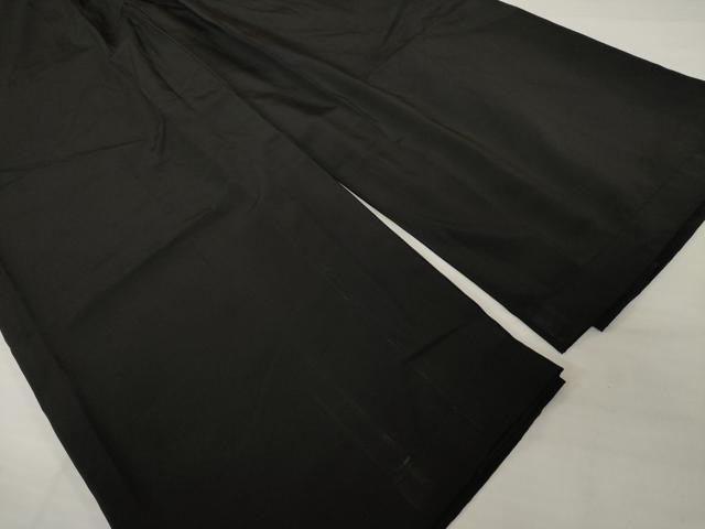 平和屋着物●男性　野袴　色無地　黒色　正絹　逸品　AABI4464ck