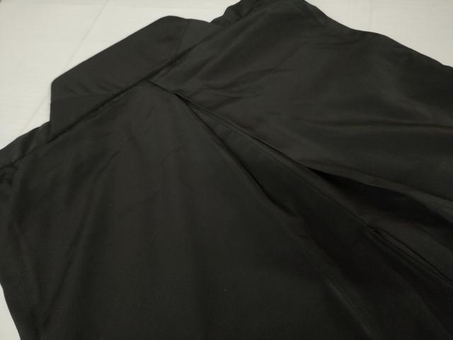 平和屋着物●男性　野袴　色無地　黒色　正絹　逸品　AABI4464ck