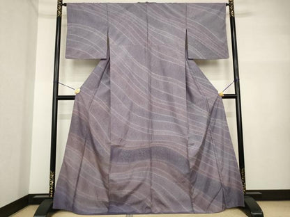 平和屋着物●本場大島紬　染大島　訪問着　絞り　流水文　正絹　逸品　AABI4467ck