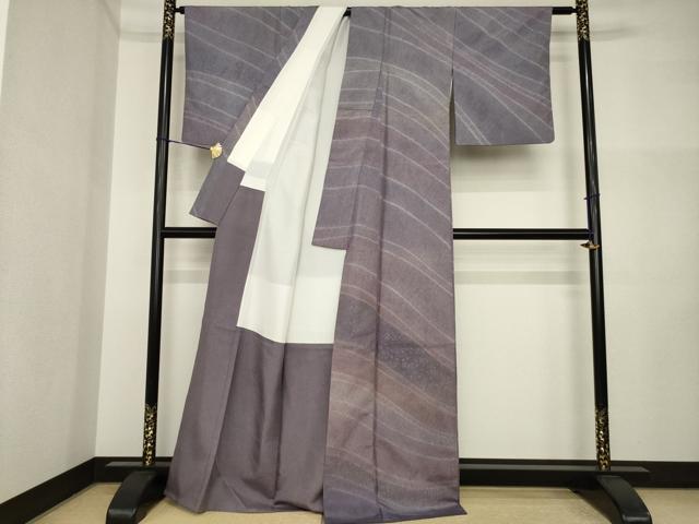 平和屋着物●本場大島紬　染大島　訪問着　絞り　流水文　正絹　逸品　AABI4467ck