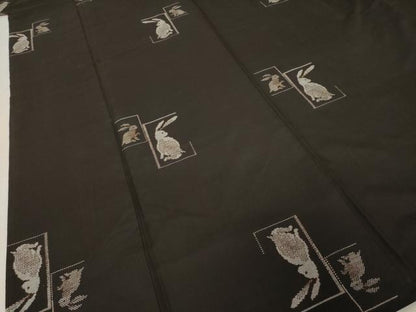 平和屋着物●本場大島紬　カタス9マルキ　兎　地空き　正絹　逸品　AABI4468ck