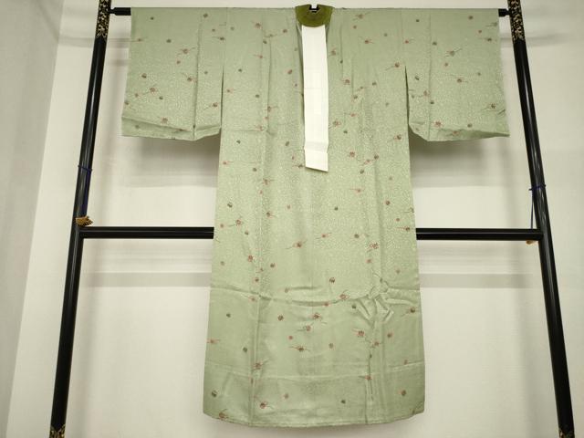 平和屋着物●長襦袢　無双仕立て　糸巻文　正絹　逸品　AABI4469ck