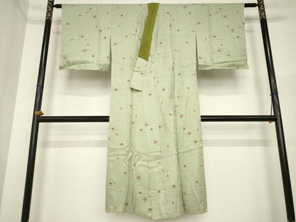 平和屋着物●長襦袢　無双仕立て　糸巻文　正絹　逸品　AABI4469ck