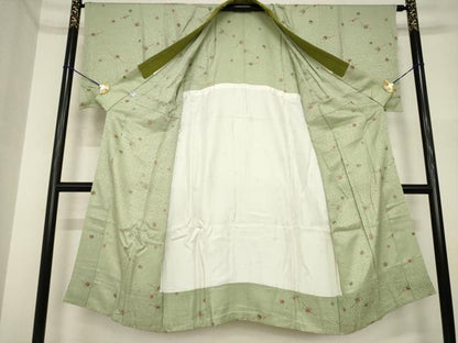 平和屋着物●長襦袢　無双仕立て　糸巻文　正絹　逸品　AABI4469ck