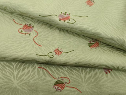 平和屋着物●長襦袢　無双仕立て　糸巻文　正絹　逸品　AABI4469ck