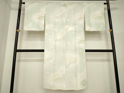 平和屋着物●長襦袢　無双仕立て　流水花地紋　暈し染め　正絹　逸品　AABI4471ck
