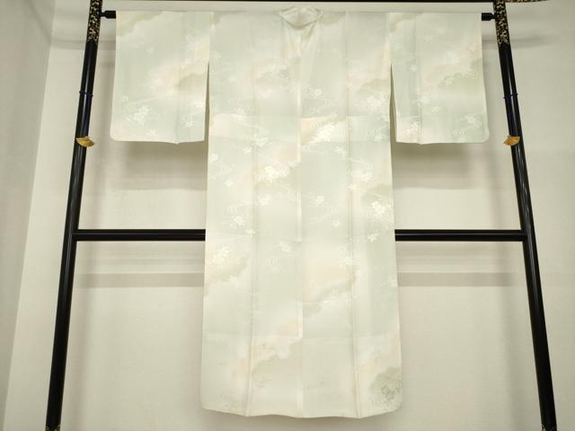 平和屋着物●長襦袢　無双仕立て　流水花地紋　暈し染め　正絹　逸品　AABI4471ck
