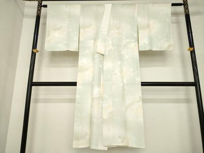 平和屋着物●長襦袢　無双仕立て　流水花地紋　暈し染め　正絹　逸品　AABI4471ck