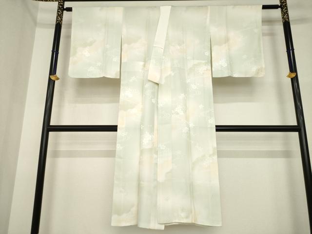 平和屋着物●長襦袢　無双仕立て　流水花地紋　暈し染め　正絹　逸品　AABI4471ck