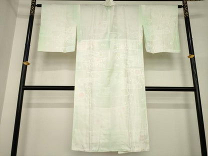 平和屋着物●長襦袢　無双仕立て　辻が花　エ霞花地紋　暈し染め　正絹　逸品　AABI4476ck