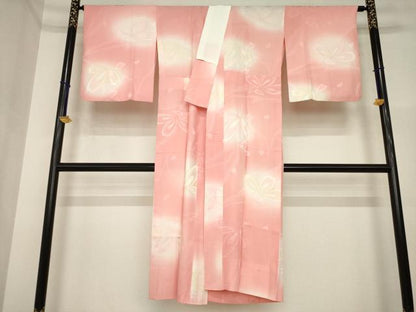 平和屋着物●長襦袢　無双仕立て　舞花地紋　暈し染め　正絹　逸品　AABI4478ck