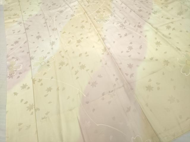 平和屋着物●長襦袢　無双仕立て　舞花文　暈し染め　半衿刺繍　正絹　逸品　AABI4480ck