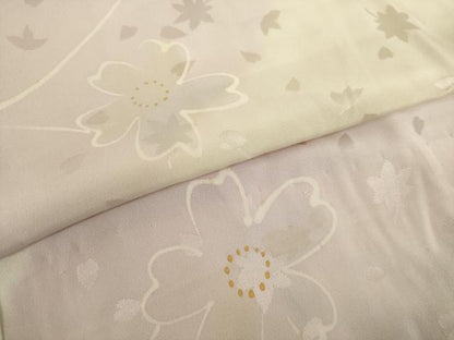 平和屋着物●長襦袢　無双仕立て　舞花文　暈し染め　半衿刺繍　正絹　逸品　AABI4480ck