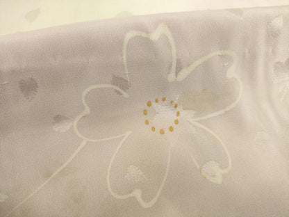 平和屋着物●長襦袢　無双仕立て　舞花文　暈し染め　半衿刺繍　正絹　逸品　AABI4480ck