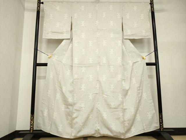 平和屋着物●お召　雪輪重ね文　正絹　逸品　AABI4481ck