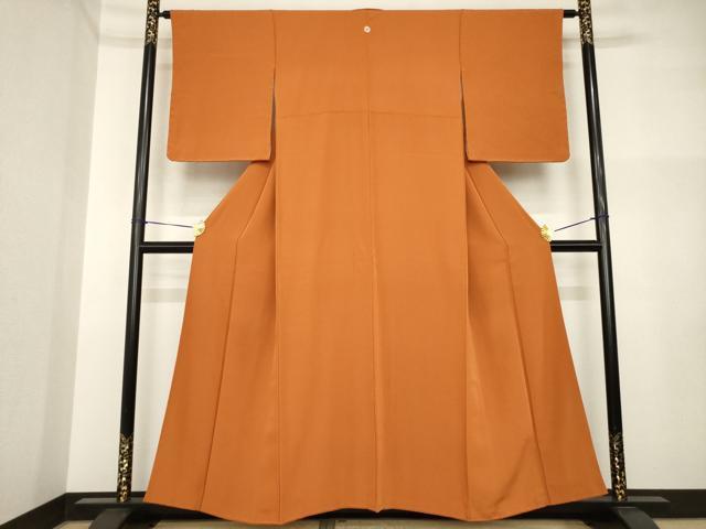 平和屋着物●上質な色無地　黄櫨染色　正絹　逸品　AABI4482ck