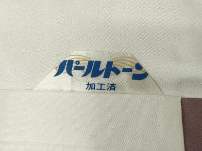 平和屋着物●本場大島紬　カタス7マルキ　麻の葉文様　久野織物謹製　白恵色泥　恵美知雄作　証紙付き　正絹　逸品　AABI4487ck