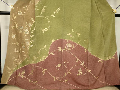 平和屋着物●訪問着　更紗花唐草文　金彩　正絹　逸品　AABI4488ck