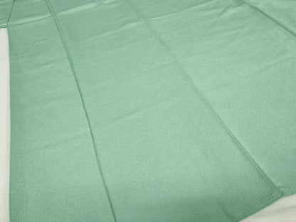 平和屋着物●上質な色無地　薄青色　鬼しぼ縮緬　正絹　逸品　AABI4490ck