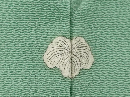 平和屋着物●上質な色無地　薄青色　鬼しぼ縮緬　正絹　逸品　AABI4490ck
