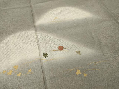 平和屋着物●訪問着　刺繍　遠山文　暈し染め　金彩　鬼しぼ縮緬　正絹　逸品　AABI4493ck
