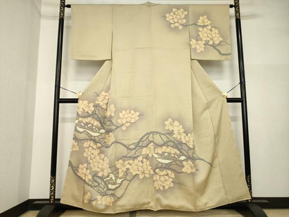 平和屋着物●訪問着　風景枝花文　正絹　逸品　未使用　AABI4494ck
