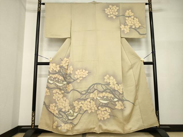 平和屋着物●訪問着　風景枝花文　正絹　逸品　未使用　AABI4494ck