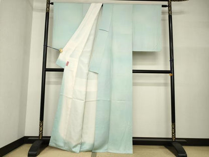 平和屋着物●上質な小紋　作家物　青海波地紋　暈し染め　正絹　逸品　AABI4500ck