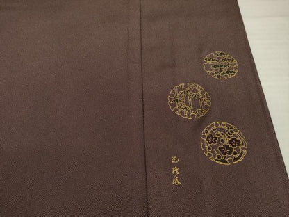 平和屋着物●伝統工芸師　服部光擴　角通し　正絹　逸品　AABI4501ck
