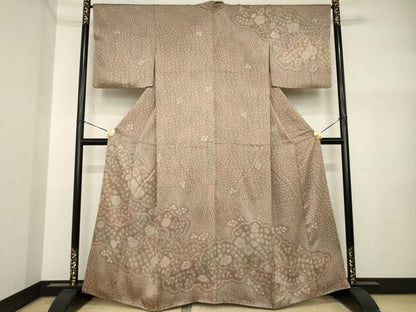 平和屋着物●訪問着　辻が花　雲重ね花文　正絹　逸品　AABI4502ck
