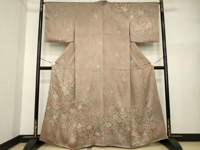 平和屋着物●訪問着　辻が花　雲重ね花文　正絹　逸品　AABI4502ck