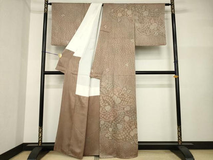 平和屋着物●訪問着　辻が花　雲重ね花文　正絹　逸品　AABI4502ck