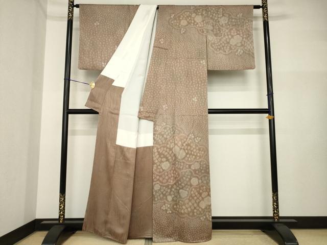平和屋着物●訪問着　辻が花　雲重ね花文　正絹　逸品　AABI4502ck