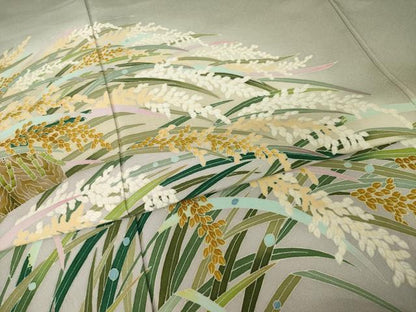 平和屋着物●本加賀友禅作家　池田裕　色留袖　稲穂　雀　正絹　逸品　AABI4503ck