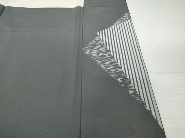 平和屋着物●訪問着　絞り　舞花文　黒地　金彩　正絹　逸品　未使用　AABI4504ck