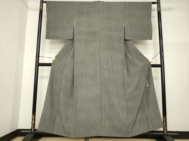 平和屋着物●東京染伝統工芸士　金田昇　江戸小紋　極小鮫小紋柄　黒地　正絹　逸品　AABI4505ck
