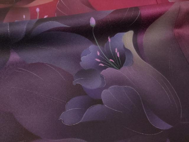 平和屋着物●豪華振袖　舞花文　正絹　逸品　AABI4506ck