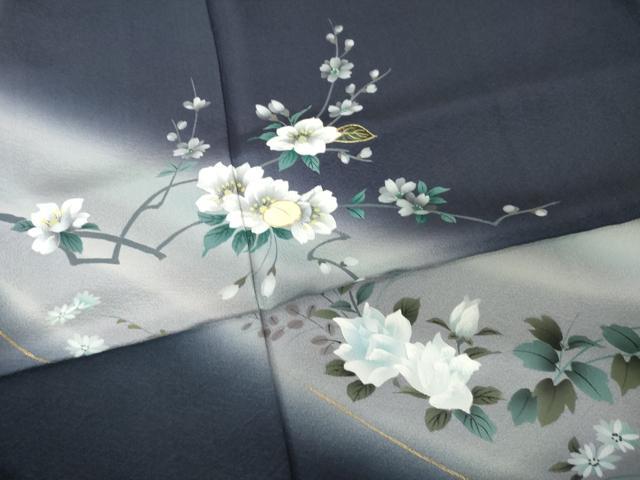 平和屋着物●訪問着　螺鈿　枝花文　暈し染め　ロング丈　正絹　逸品　AABI4508ck